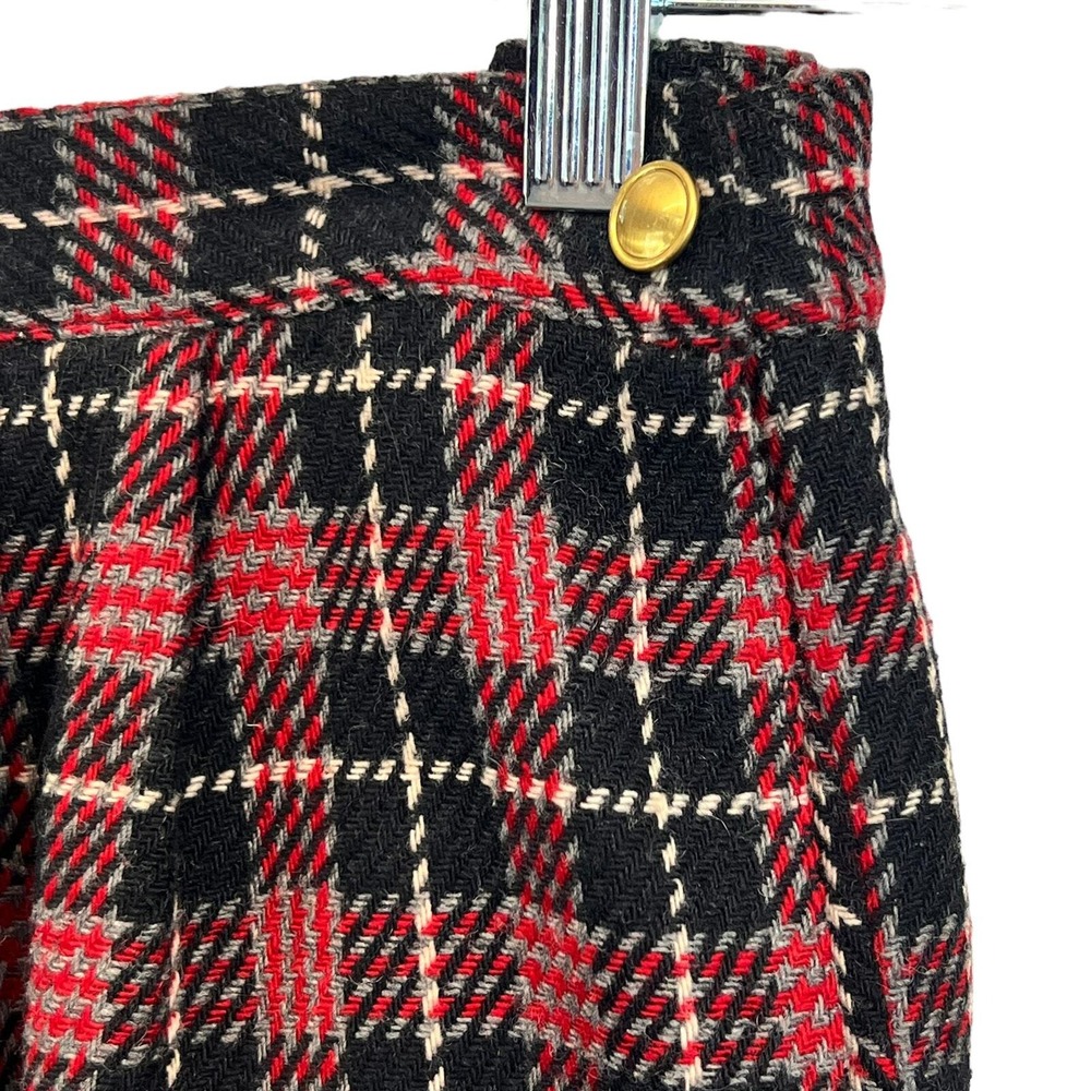 VTG Haberdashery Plaid Womens Suit Red 12P Wool Blend Academia Tartan Plaid - Picture 10 of 12